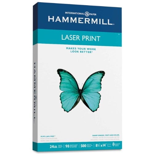 24lb Laser Print Paper Legal 98 Bright 500 Sheets Hammermill Paper 8.5 x 14